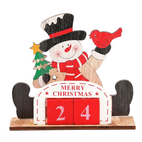

santa claus wooden calendar home christmas advent deskgift countdown decor