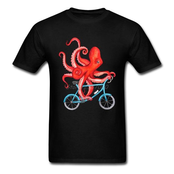 

велоспорт осьминога тенниска хлопка изготовленное с коротким рукавом мужские футболки популярные funko поп большой размер футболках homme