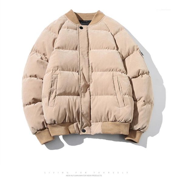 

pocket winter high street plus size mens down parkas fashion designer japanses style zipper and, Black