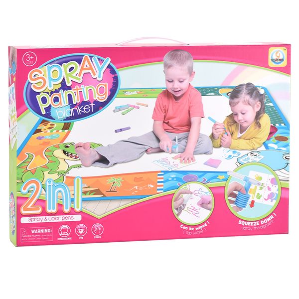 

kid toy early teaching toy 2 in 1 spray painting blanket for kids fabric learning & education for children