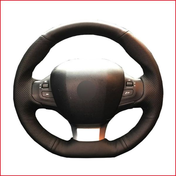 

mewant black artificial leather car steering wheel cover for 308 2014 2020 2020