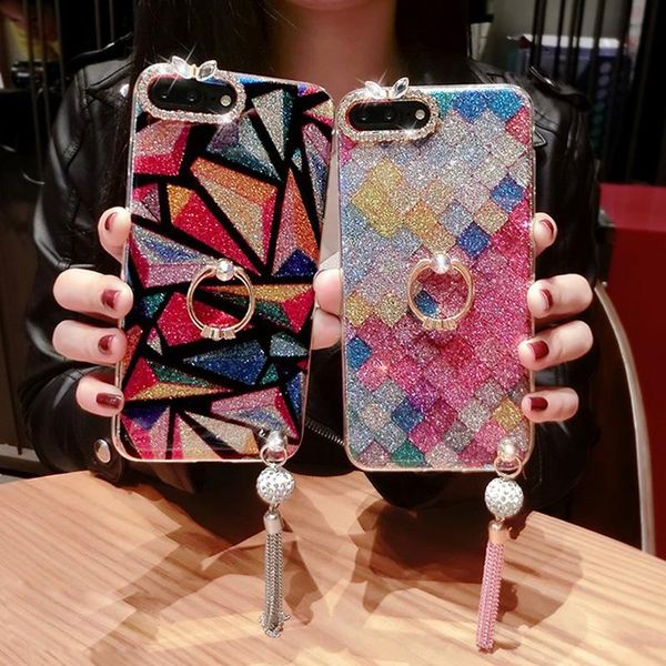 

cgjxsfish scales squama geometric rhombus glitter bling soft tpu diamond case cover with ring stand for iphone 11 pro xs max xr x 8 7 6 6s p