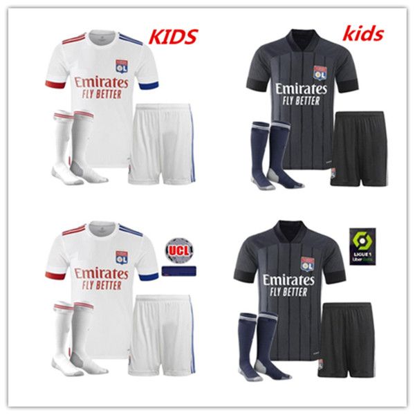 

men kids kit 20 21 maillot de foot olympique lyonnais soccer jersey 2020 2021 ol lyon maillot de foot traore memphis football shirt, Black