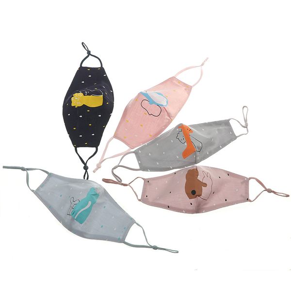 

protective masks boys girls cartoon mouth kids anti-dust breathable earloop washable reusable cotton face masks kids cartoon face mask