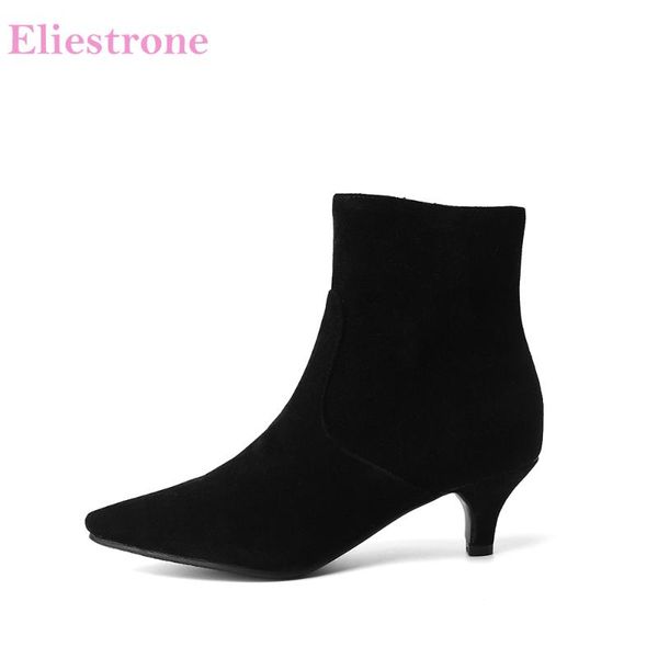 

boots 2021 autumn comfortable black apricot women ankle nude high heels lady formal shoes plus big small size 10 30 43 45 48