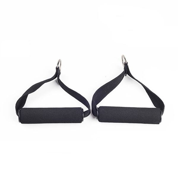 

2pcs/set black tricep rope cable attachment handle bar resistance gym training band
