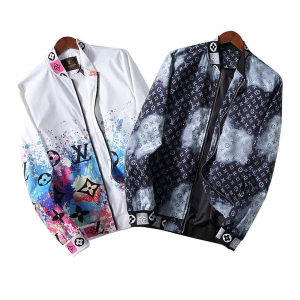 

2020 autumn men bomber designer jacket casual solid color stand collar mens business jackets clothing male zipper outwear coats windproof, Black;brown