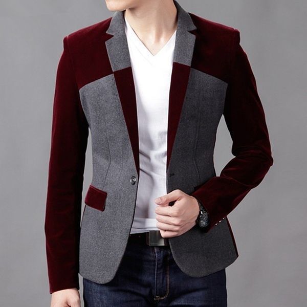 

red blazer men plus size 3xl 4xl 5xl 6xl velvet blazer homens spring black navy red velvet male terno slim fit masculino, White;black