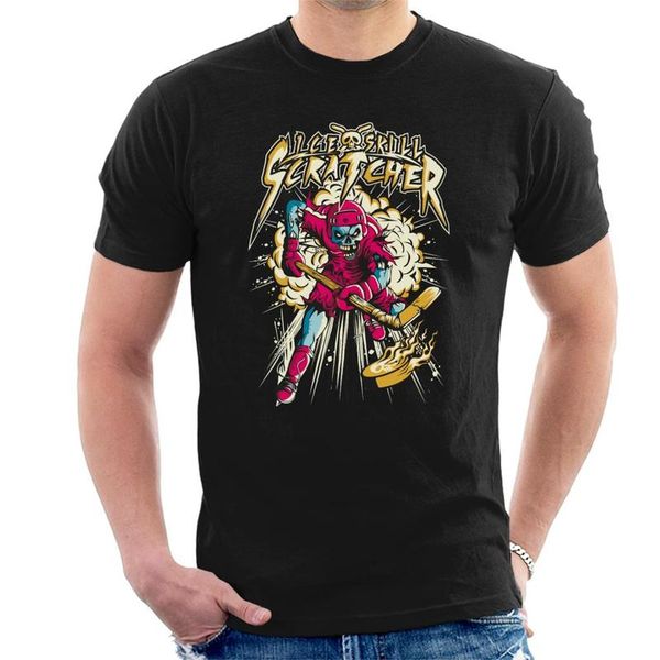 

new printed funny men hockey ice skull scratcher men's t-shirt women tshirt