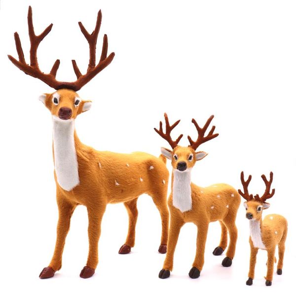 

christmas decorations 1pcs elk reindeer doll plush simulation deer decoration ornament for home xmas year navidad party gift