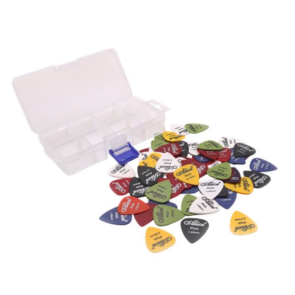 

guitar picks 60pcs, guitar plectrums for your electric, acoustic, or bass guitar thin, medium, heavy 0.58 0.71 0.84 0.96 1.2 1.5mm
