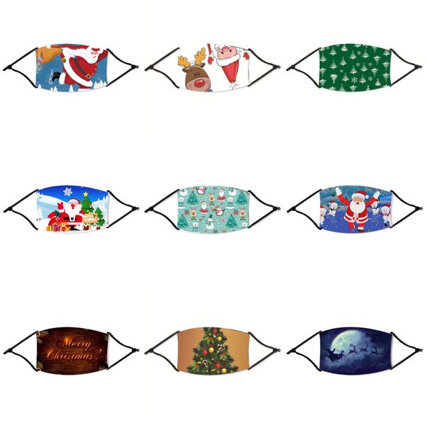 

wholesale in stock beautiful kids christmas mask cotton comfortable face christmas masks 3-layer fashion designer christmas mask dustproo#22, Black