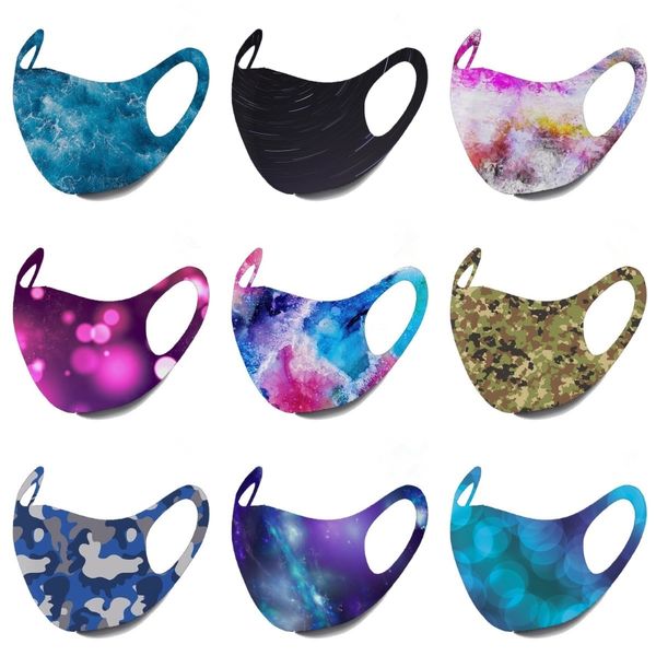 

2020 aqua skull face mask reusable cartoon print cubrebocas colores ultraviolet proof washable running riding bike protective mask xf#404