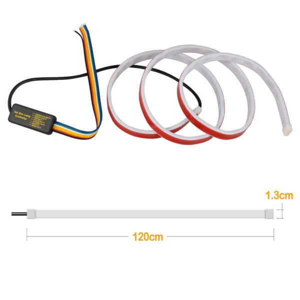 

1.2m turn signal light rgb remote accessories lamps bulbs strip rear trunk