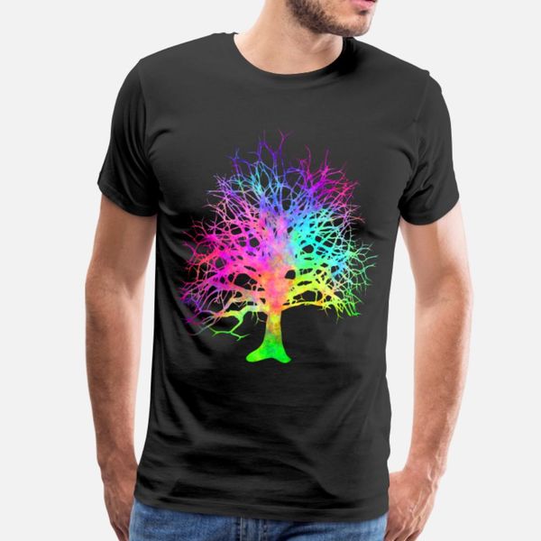

fractals rainbows nerd gift tree colorful t shirt men custom 100% cotton s-xxxl novelty interesting casual spring autumn normal shirt