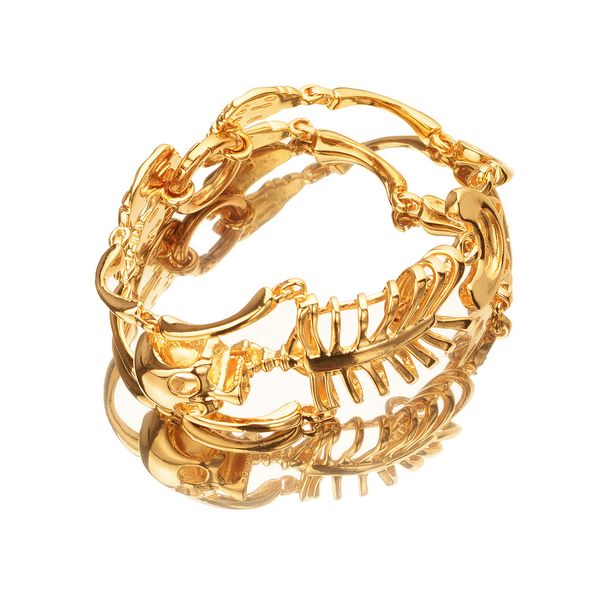 

men's hip hop style skeleton bracelet bracelet, Black