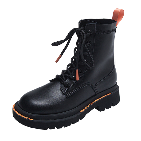 

women boots soft outdoor shoes 2020 motorcycle street outdoor style girls boots fashion women thicken warm, Black