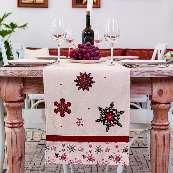 

christmas table runner imitation linen tablecloth table runners dinning flag xmas new year christmas decorations