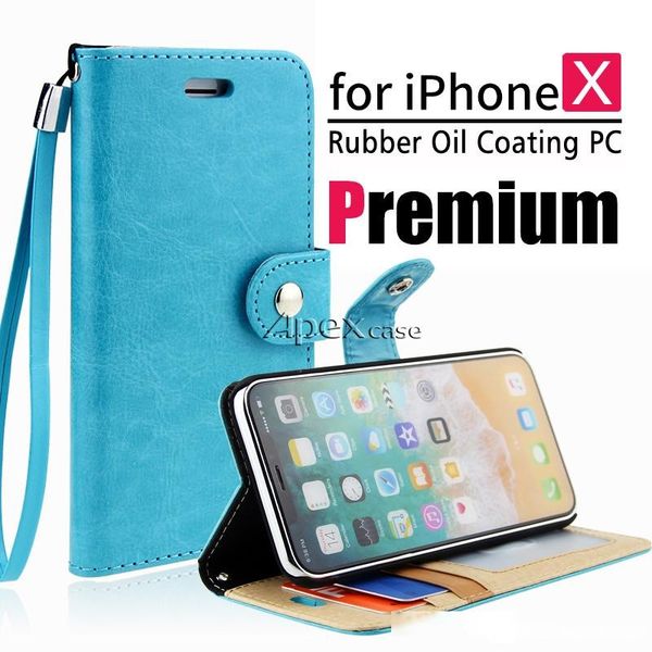 

premium quality retro pu leather wallet cases for iphone x 8 7 note 8 wallet back cover pouch with card slot p frame