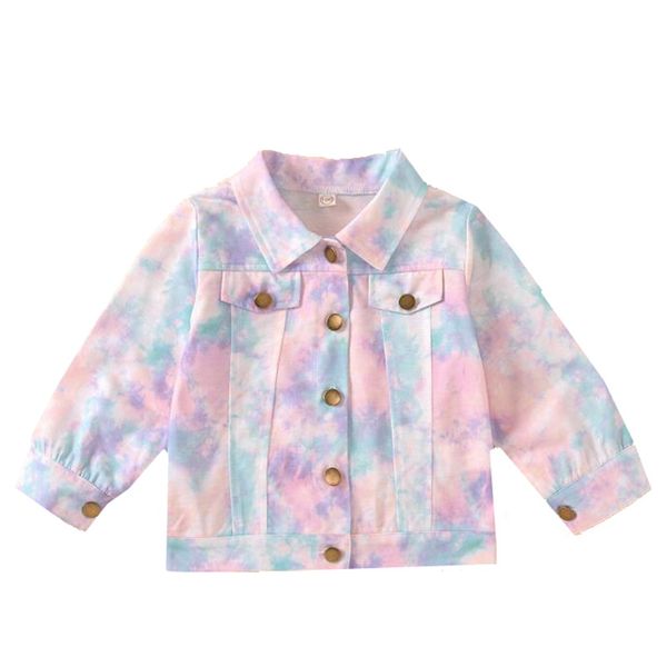 

chidlren clothes girls denim coats new brand spring kids jackets clothes tie dye coat casual long sleeve children clothing, Blue;gray