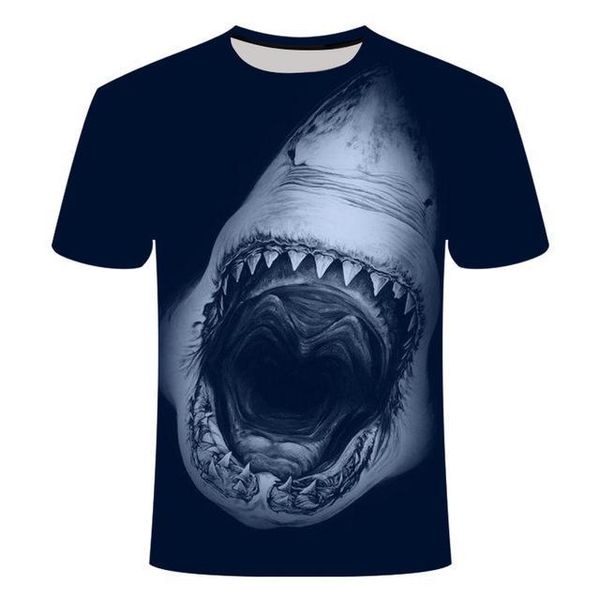 

fishing casuall style digital fish o -neck t -shirt great white shark sandbeach 3d print shirts hippie hippie funny men clothing