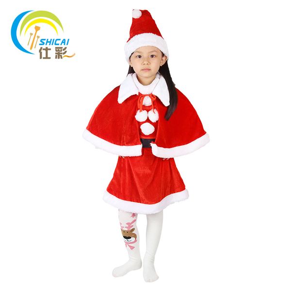 

2020 new style children's shawl dress santa claus costume christmas show dress men and women models costumes costume suits