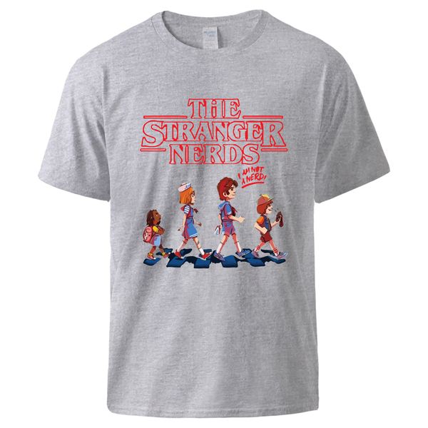 

the stranger nerds cartoon print t shirts 2020 new arrival sportswear cool short sleeve cotton tshirt male summer casual top