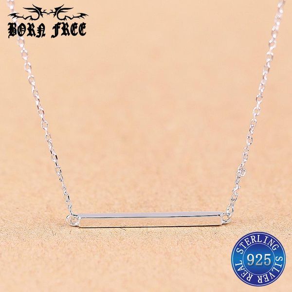 

joyas de plata 925 pendule chain simple pendant necklace women choker neckless jewelry collares lot bijoux en gros pendente lot, Silver