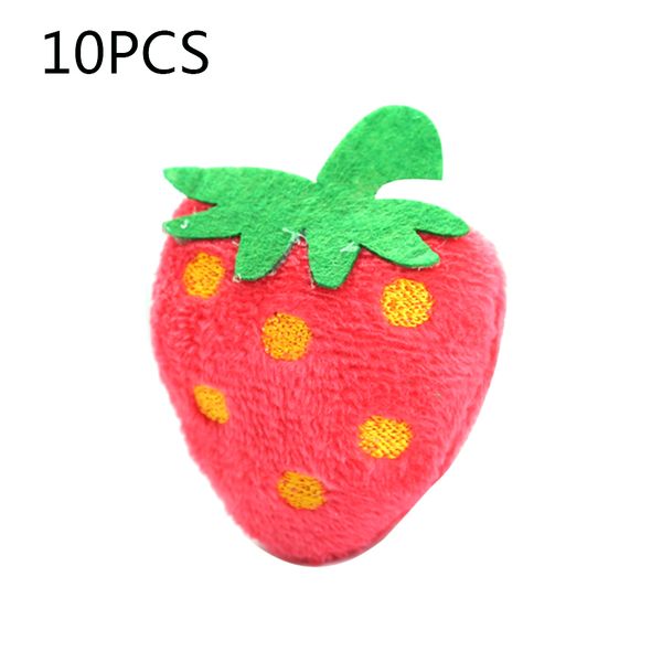 

10pcs/set bedroom cat toy catnip strawberry shape chewing teeth indoor cleaning