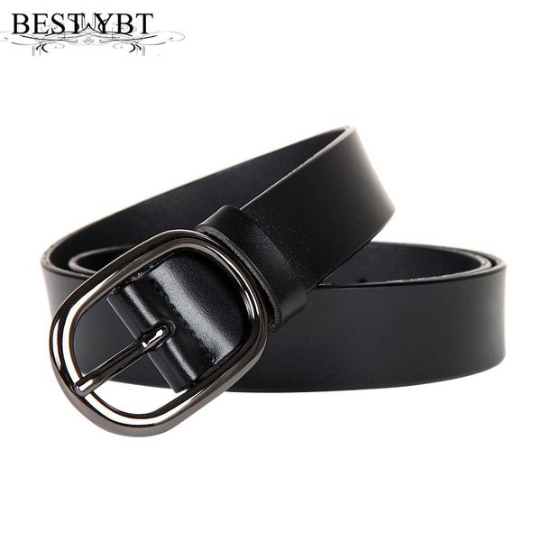 

ybt women imitation leather belt alloy pin buckle belt fashion retro high-quality simple casual cowboy women, Black;brown
