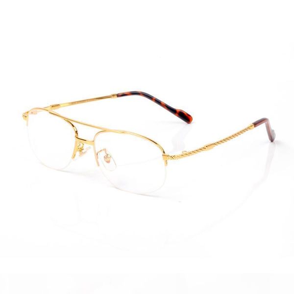 

clear glasses gold eyeglass frames women luxury designer eye glasses frames twist legs double nose bridge half frame aviator with box, Silver