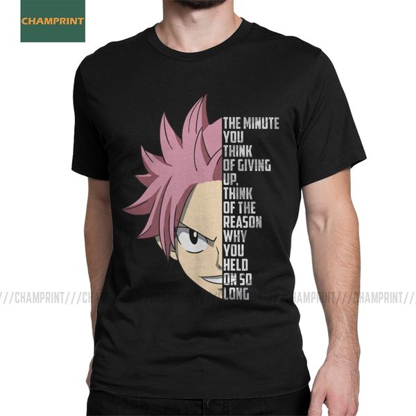 

natsu quote fairy tail t-shirts men cotton t shirt natsu dragneel lucy heartfilia erza scarlet anime short sleeve tee plus size