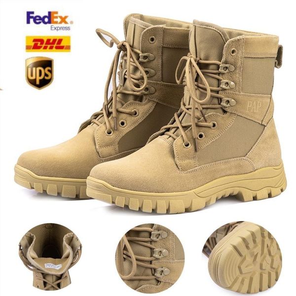 

новые горячие зимние осень мужчины военные сапоги качество специальная сила тактическая пустыня боевые боевые сапоги армейский обувь кожаные