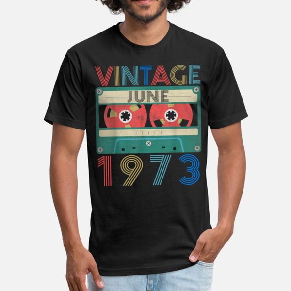 

retro vintage june 1973 birthday t shirt men designs tee shirt o-neck fit cute building summer style kawaii shirt