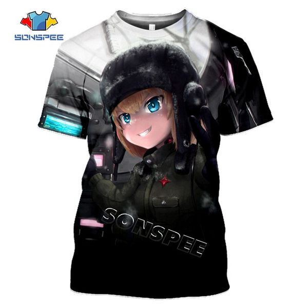 

3d anime print homme men girls und panzer 3d print shirts horror anime humor men clothing