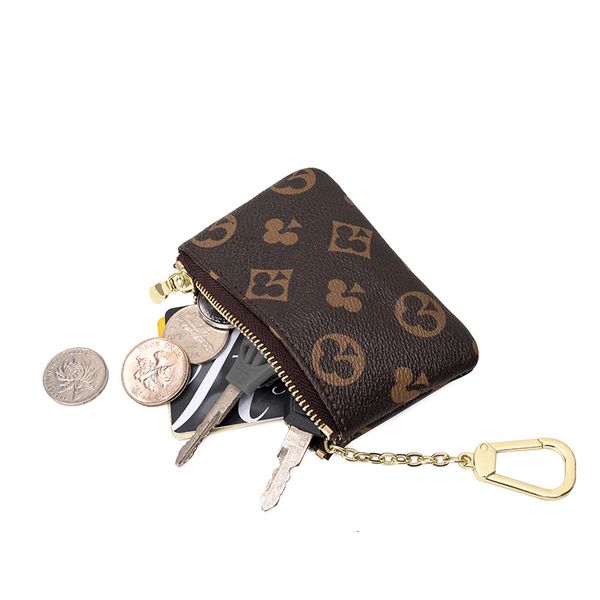 

mini classical wallet purse brand designer zipper coin purse leather key bag leather bag keychian purse and wallet coin, Silver