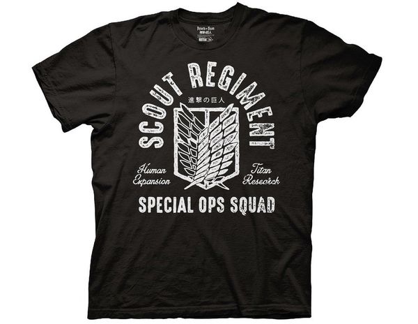 

2019 new mens attack on titan scout regiment special ops squad t-shirt tee shirts