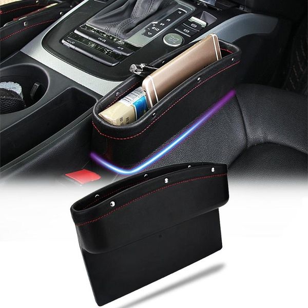 

autoyouth universal car seat side gap filler seat crevice slit pockets pu leather leak-proof storage box organizer for e46