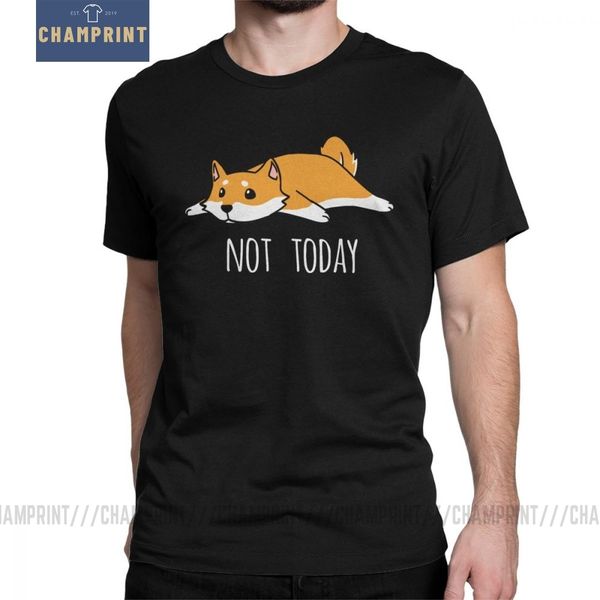 

funny not today shiba inu dog man t shirts fashion 100% cotton short sleeve tees round neck t-shirt print clothes