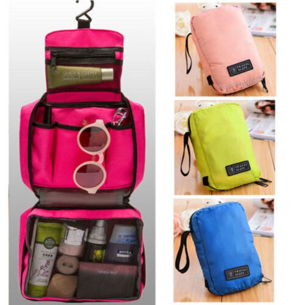 

Cosmetic Storage Make Up Folding Toiletry Wash Organizer Hanging Pouch Waterproof Portable Makeup Bag Travel Bags