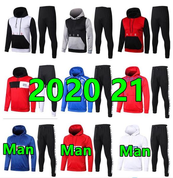 

2020 2021 man hoodie jacket survetement 20 21 hoodie football jackets tracksuit soccer training suit, Black