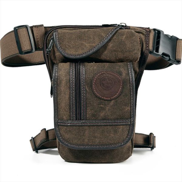 

canvas nylon drop leg bag fanny pack belt hip bum military travel motorcycle men rider off roading thigh waist bags