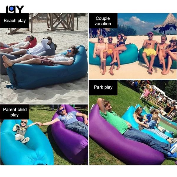 

post car inflatable bed lazy sofa with tote bag for indoor / outdoor hiking camping pool floating bed beach park tourism
