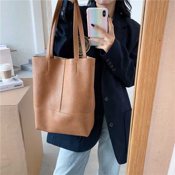 

vintage 2 sets soft pu leather women hand bag solid color handbags women shoulder bags female handle bags