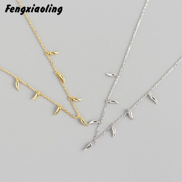

fengxiaoling 100% genuine 925 sterling silver mini small pepper chains necklaces for women fine jewelry cute accessories 2020