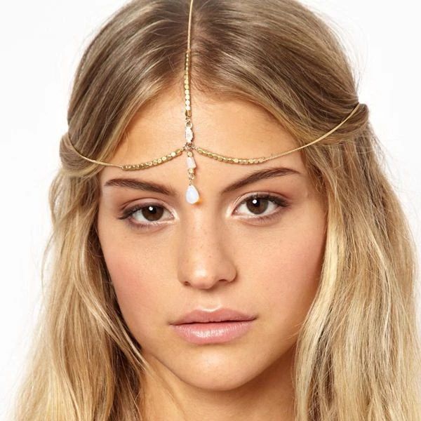 

boho bride hair decoration women tassel wedding crown headbands girls gold head piece head chain hair jewelry accessories, Golden;silver