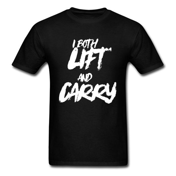

t shirt summer short sleeve latest round collar pure cotton shirt text tshirts for men i both lift and carry father day