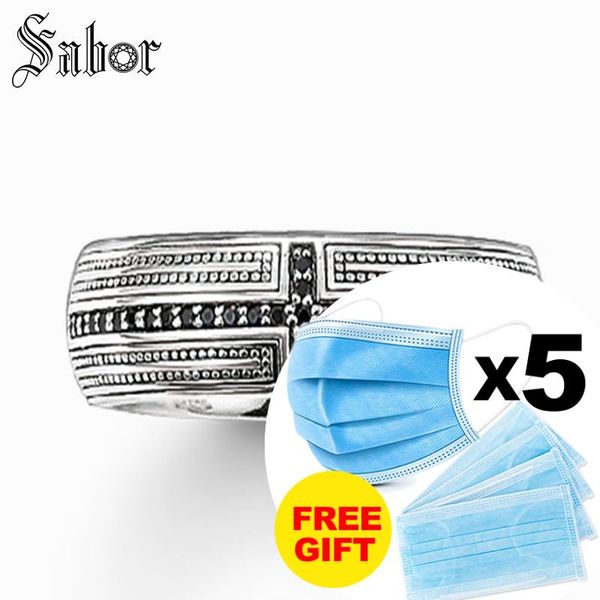 

band ring cross pave tibetan silver ring gift for women & men,female wholesale 2020 handmade jewelry, Golden;silver