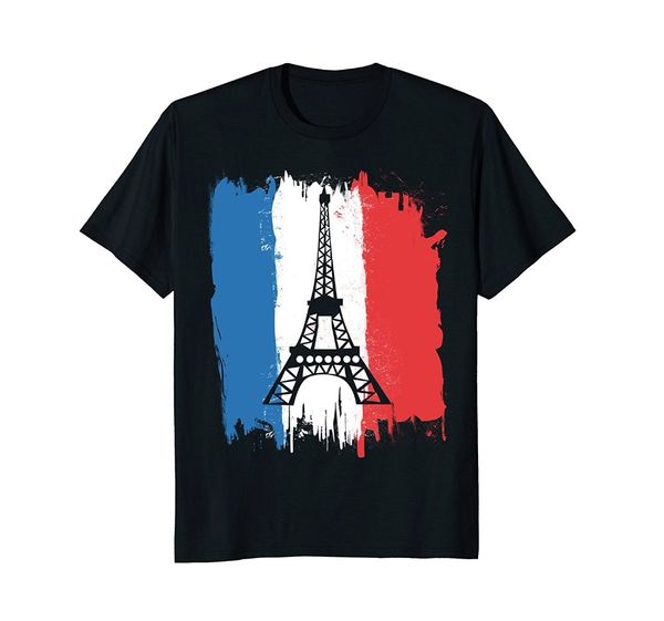

2019 fashion short sleeve cotton o neck eiffel tower t shirt for men and women bodybuilding t-shirt
