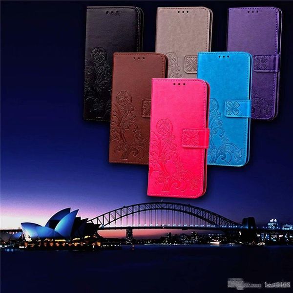 

lucky clover wallet leather flip cover case for xiaomi max3 8 8se mi8 6x redmi 6 pro 6a s2 note 5a pro 5 card slot flower floral pouch strap